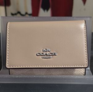 Coach Leather Wallet Taupe/Sand NWT